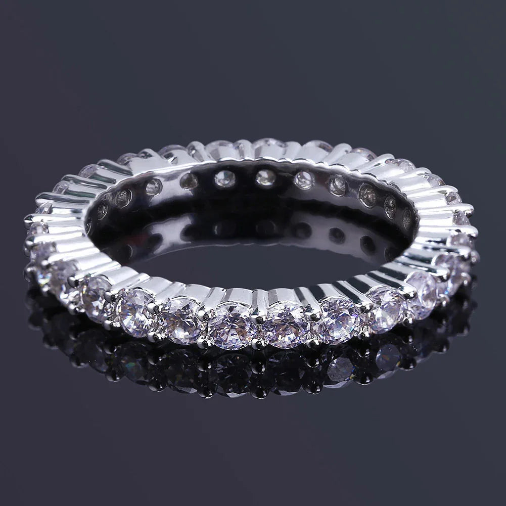Minimalist Micro-Pave Round Ring - Stackable Zirconia Band | Caratix