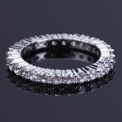 Minimalist Micro-Pave Round Ring - Stackable Zirconia Band | Caratix