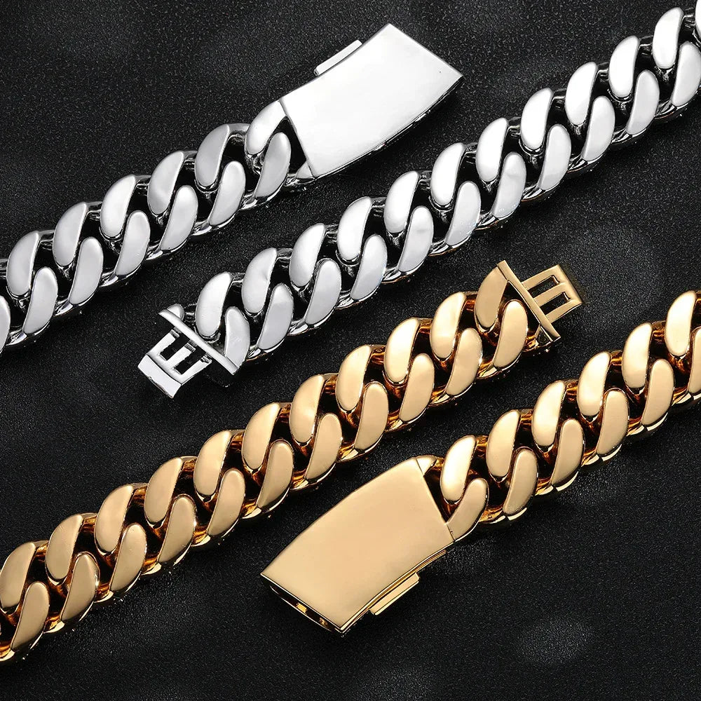 14mm Full Iced Out Bubble Cuban Set | Heavyweight Necklace & Bracelet Rapper Chain | Caratix - CaratixJewelry