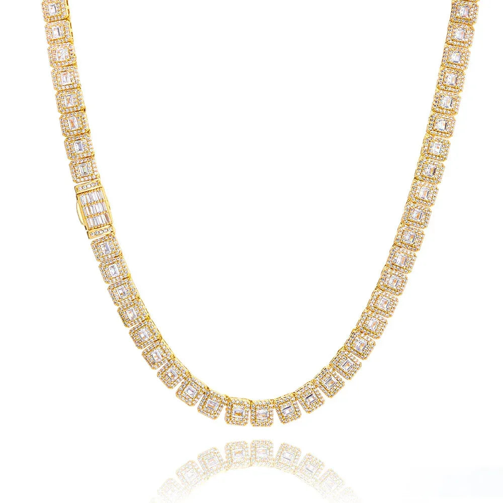 Custom 7.5mm Baguette Mixed Iced Chain | High-End Hip Hop Bling | Caratix - CaratixJewelry