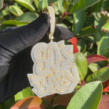 Iced Out "80S" Retro Pendant | Men's Real Copper CZ Necklace - CaratixJewelry