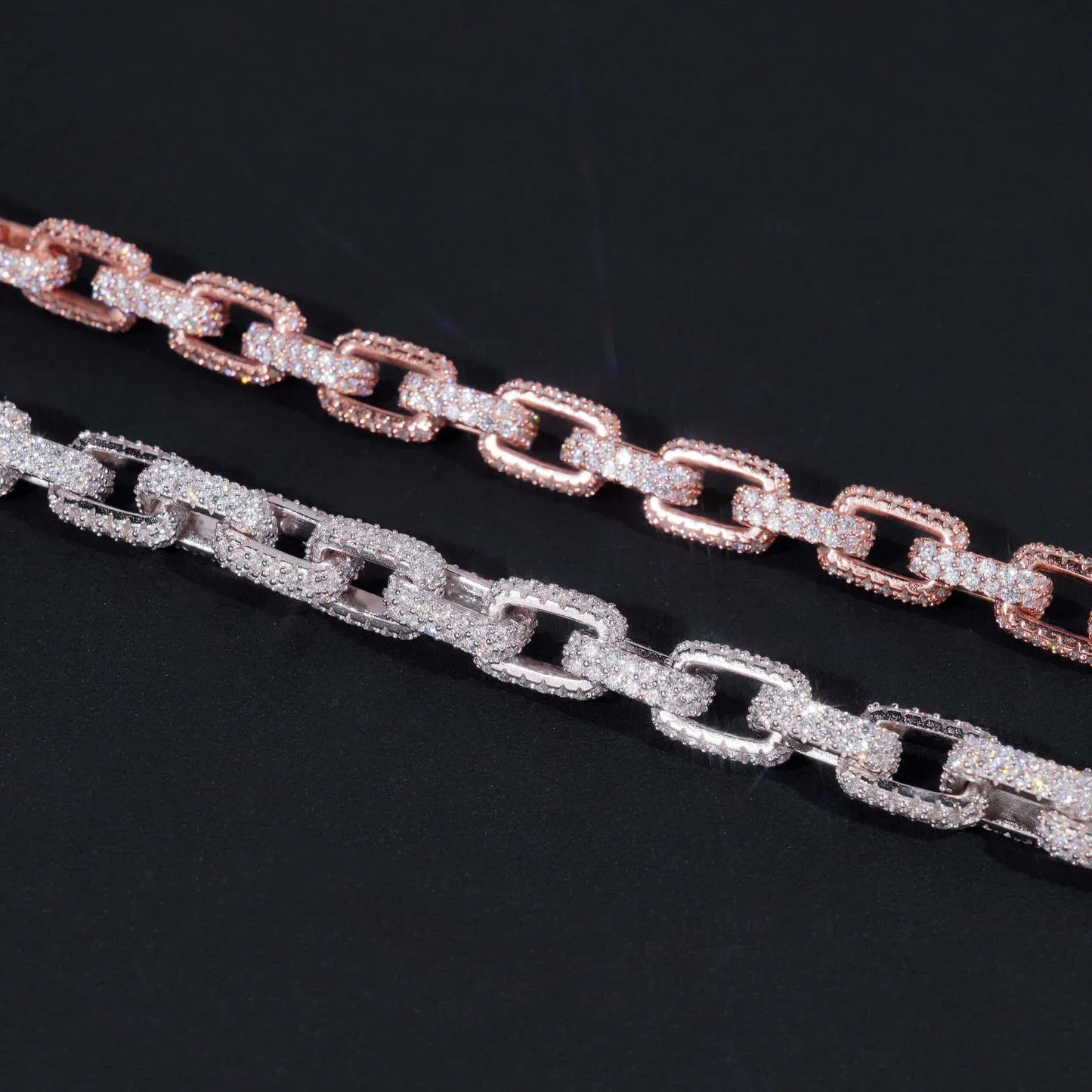 10mm Moissanite Cuban Link Bracelet with Figure-8 Clasp – S925 Sterling Silver Iced-Out Hip Hop Men’s Streetwear Jewelry - CaratixJewelry