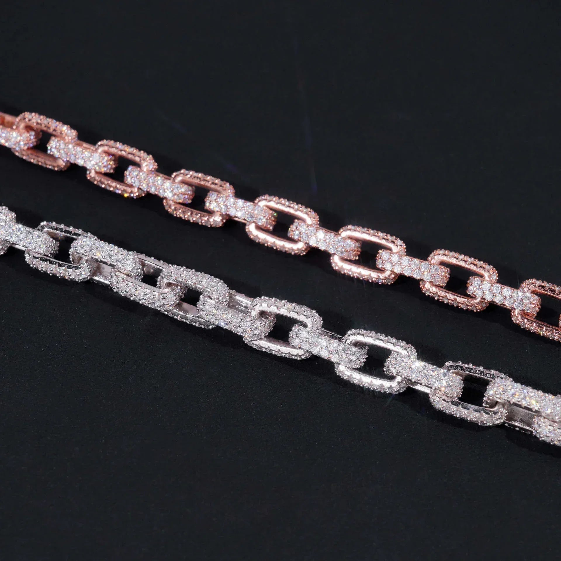 10mm Moissanite Cuban Link Bracelet with Figure-8 Clasp – S925 Sterling Silver Iced-Out Hip Hop Men’s Streetwear Jewelry - CaratixJewelry