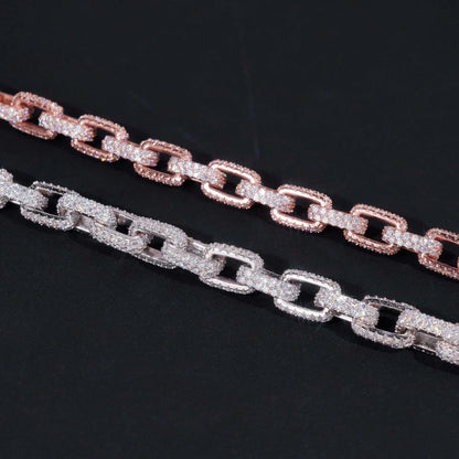 10mm Moissanite Cuban Link Bracelet with Figure-8 Clasp – S925 Sterling Silver Iced-Out Hip Hop Men’s Streetwear Jewelry - CaratixJewelry