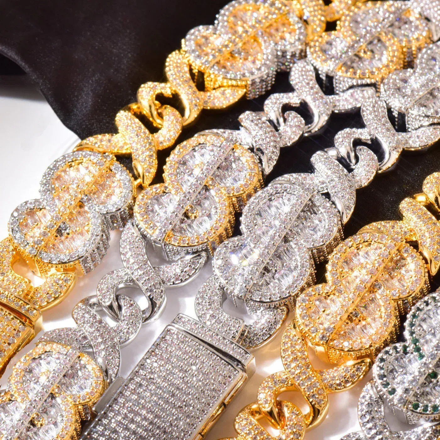 Infinity Dollar Chain Necklace with Copper & Zircon | Trendy Hip Hop Jewelry | Caratix Jewelry - CaratixJewelry