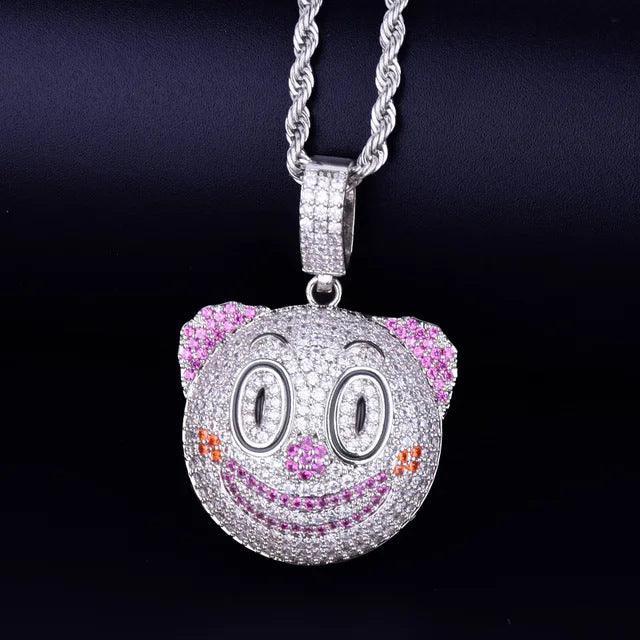 Men's Evil Clown Necklace | Premium Copper CZ "Laugh Now Cry Later" Jewelry Caratix - CaratixJewelry