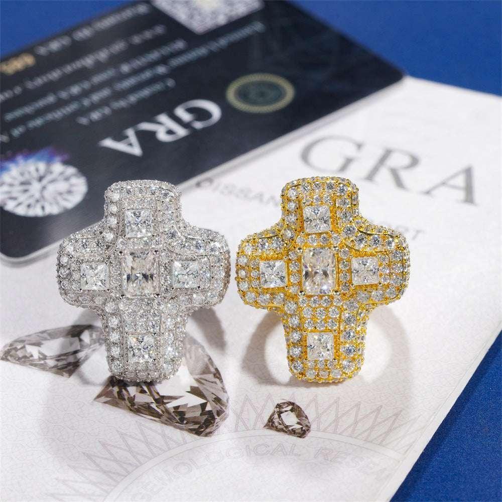 Men’s D-Color VVS Moissanite Ring | S925 Silver Full Iced Out Hip Hop Jewelry - CaratixJewelry