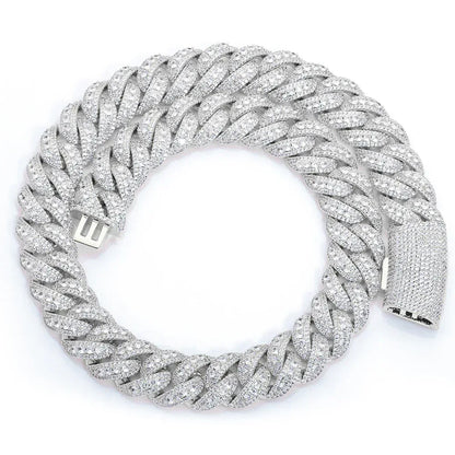 Rapper Iced Out Chain 22mm Bubble Cuban Zircon - CaratixJewelry