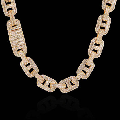 15mm Cuban Chain Necklace with Micro-Pave Zircon - CaratixJewelry