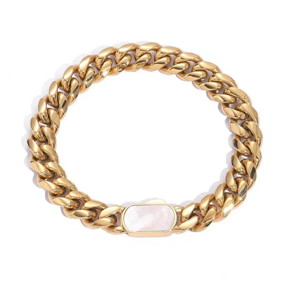 Miami Cuban Chain Bracelet with Shell Clasp Caratix - CaratixJewelry