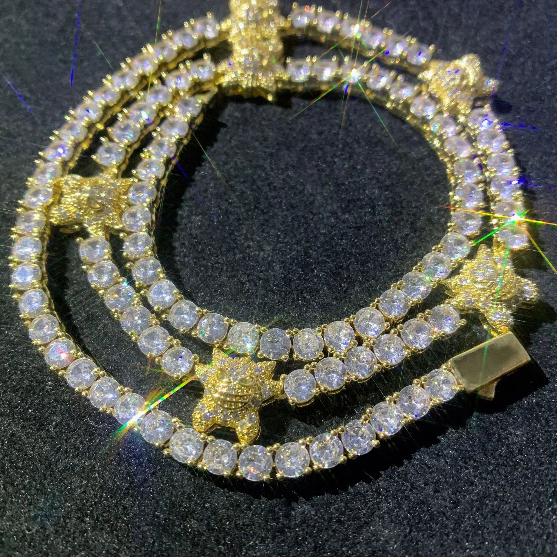 4mm Iced Out Tennis Chain Necklace with Cute Character Zircon | Hip Hop Jewelry | Caratix Jewelry - CaratixJewelry