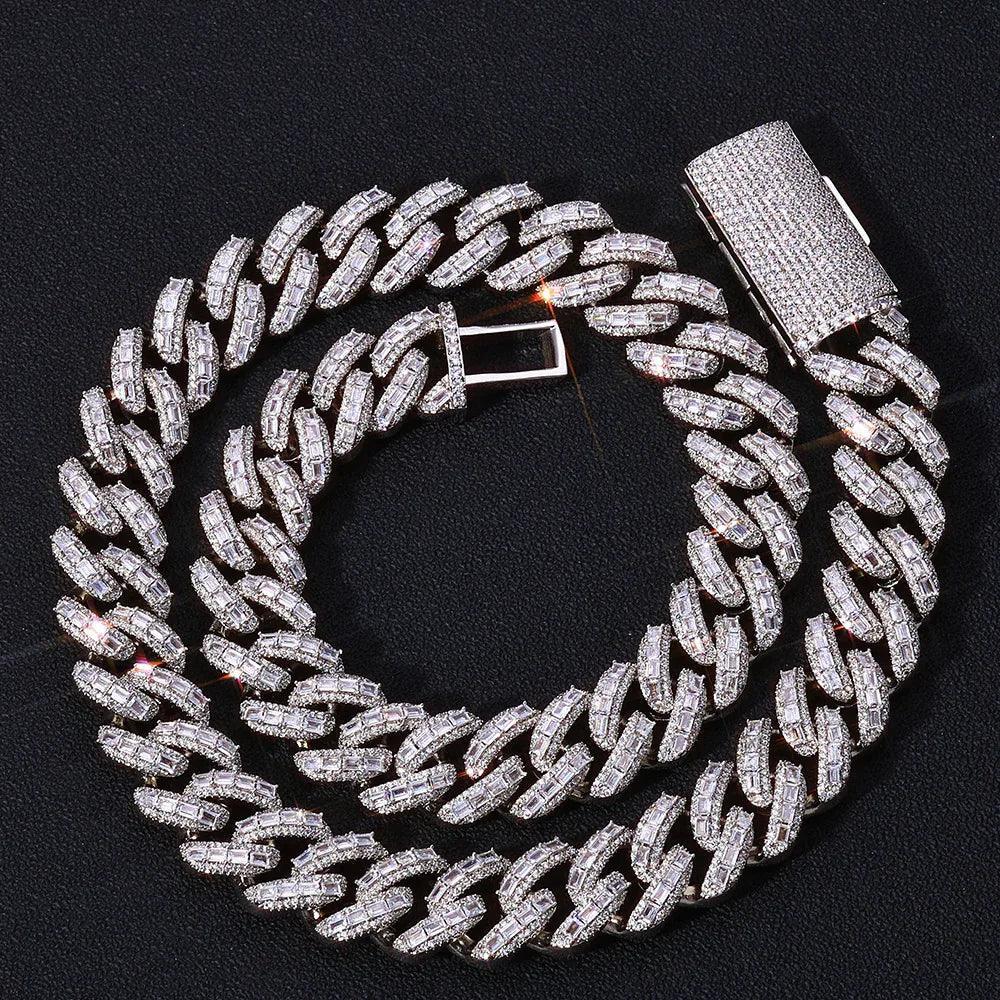 18mm Iced Out Cuban Chain Necklace Mixed Zircon Hip Hop Jewelry for Men | Caratix Jewelry - CaratixJewelry