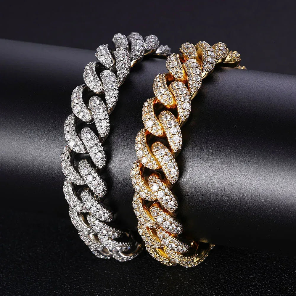 Bubble Iced-Out Cuban Link Bracelet with Zircon Stones - CaratixJewelry