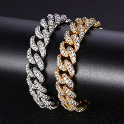 Bubble Iced-Out Cuban Link Bracelet with Zircon Stones - CaratixJewelry