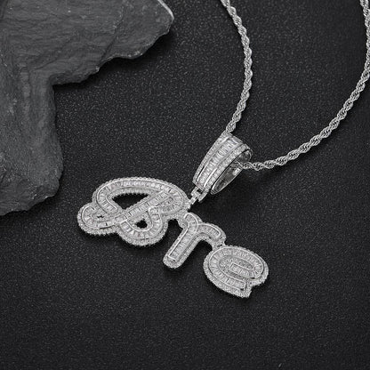 Custom Letter Pendant Necklace with Zircon Stones for Men and Women | Caratix Jewelry - CaratixJewelry