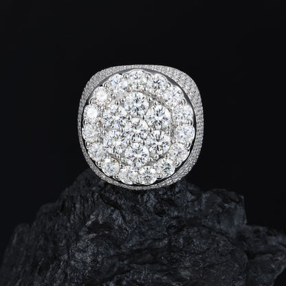 Fully Iced Out Moissanite Men's Ring 925 Silver | Caratix