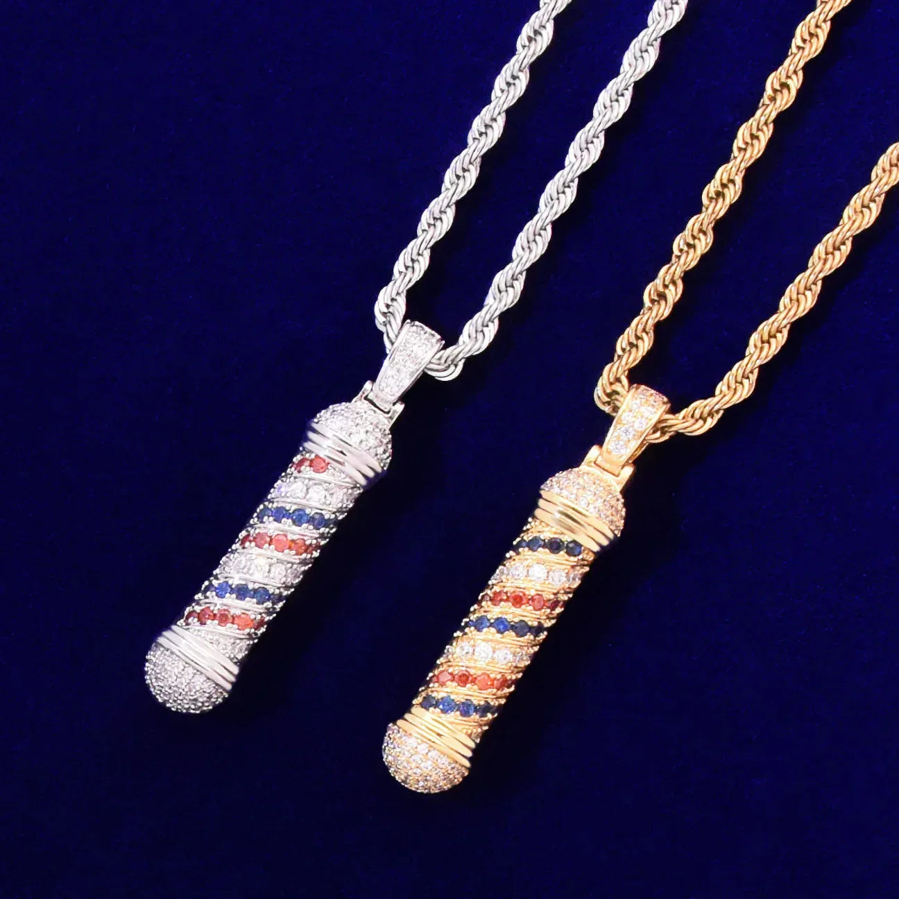 Men's 360° Pillar Necklace | Premium Copper CZ Geometric Jewelry Caratix - CaratixJewelry