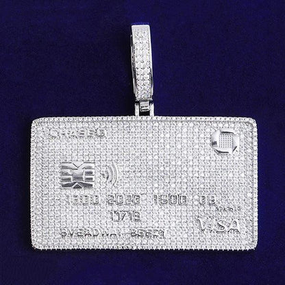 Luxury Iced Out Credit Card Pendant for Men | Hip Hop Money Statement Necklace | Genuine Copper CZ Jewelry | Senior Sense Bling | Caratix - CaratixJewelry