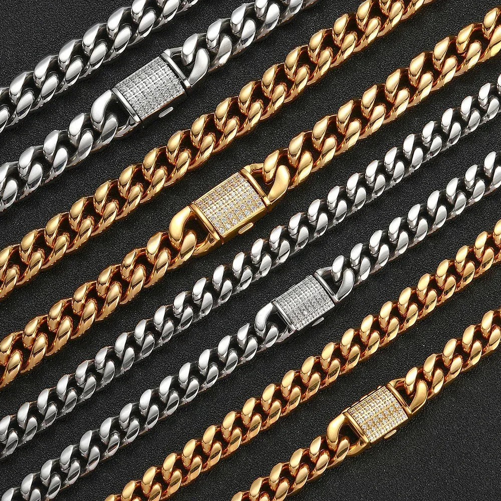 Rounded Tight Cuban Chain Necklace Stainless Steel for Men | Caratix Jewelry - CaratixJewelry