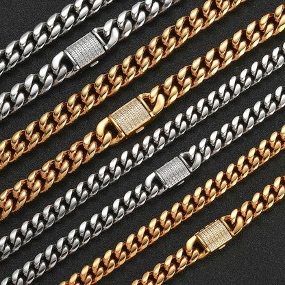 Rounded Tight Cuban Chain Necklace Stainless Steel for Men | Caratix Jewelry - CaratixJewelry