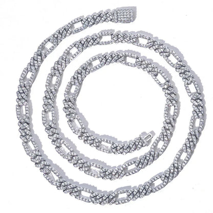 Custom 7mm 3-to-1 Iced Cuban Chain | Figaro Style - CaratixJewelry