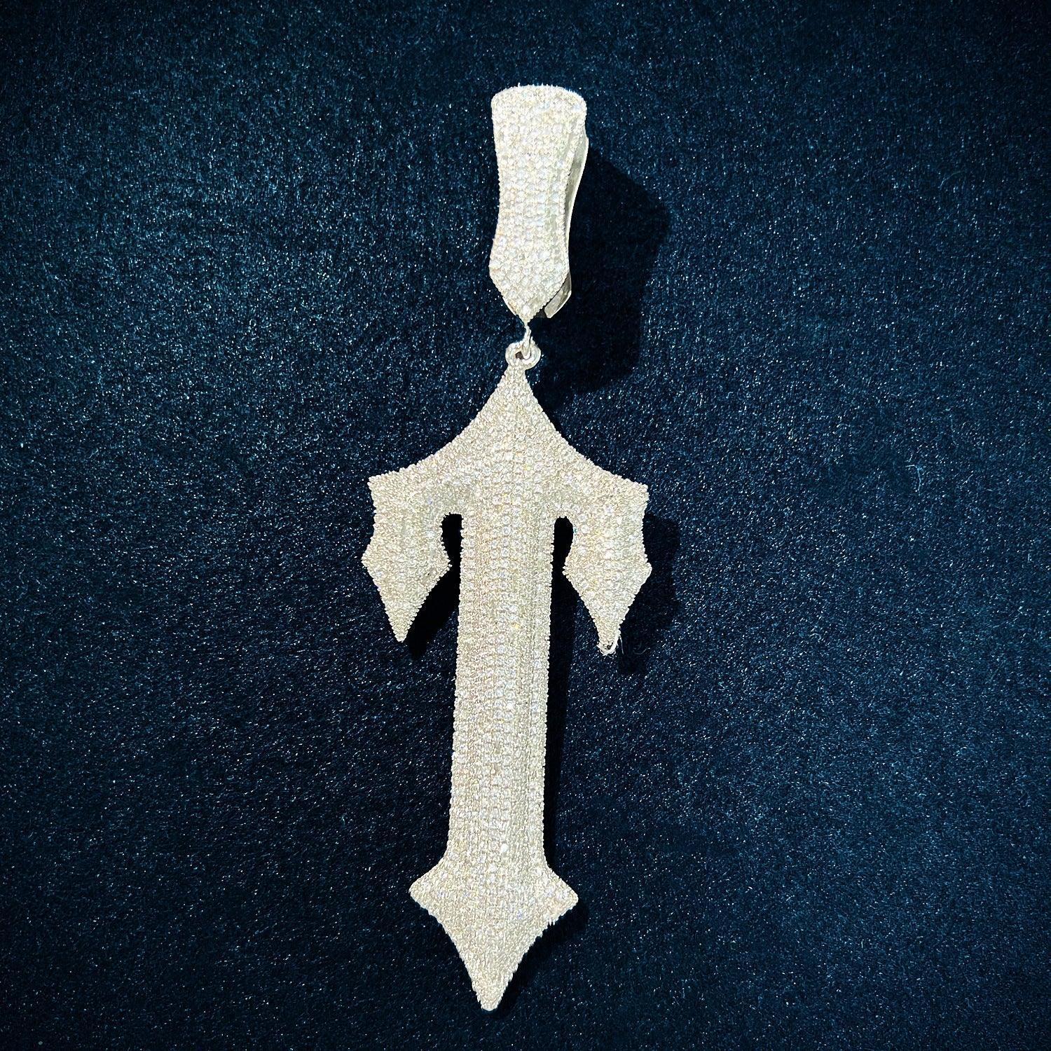 Iced Out Sword Pendant Necklace | CZ Hip Hop Punk Men’s Streetwear Jewelry - CaratixJewelry