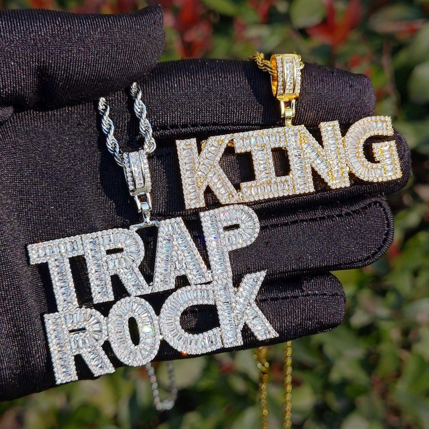 Mini T-Bar Letter Pendant | Iced Out CZ DIY Initial Hip Hop Fashion Necklace - CaratixJewelry