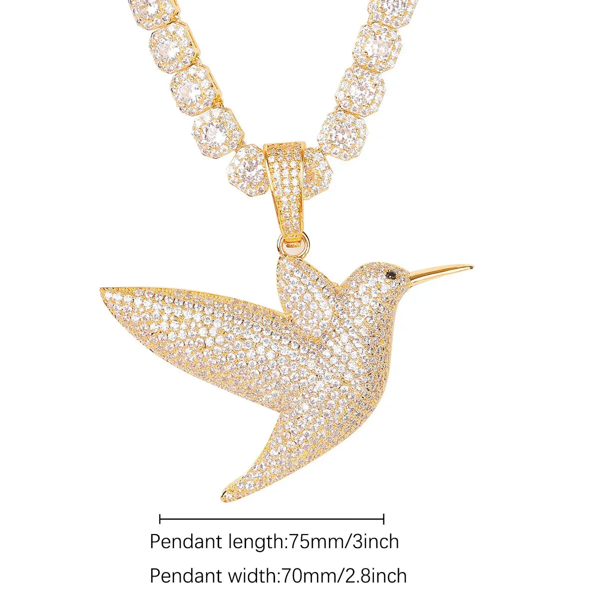 Men's Flying Bird Necklace | Premium Copper CZ Spirit Jewelry Caratix - CaratixJewelry