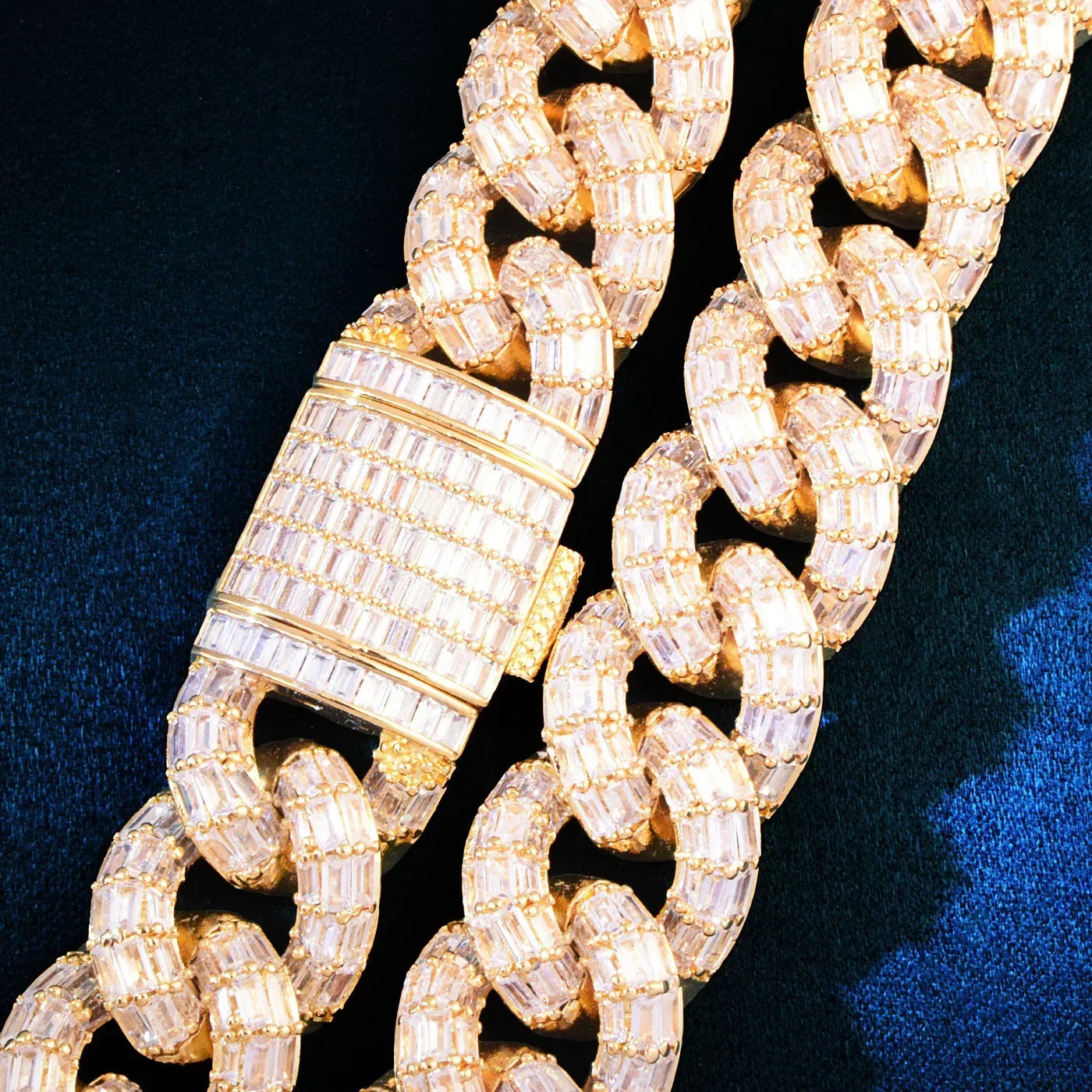 21mm Iced Out Step Cut Cuban Chain Necklace with Copper & Zircon - CaratixJewelry
