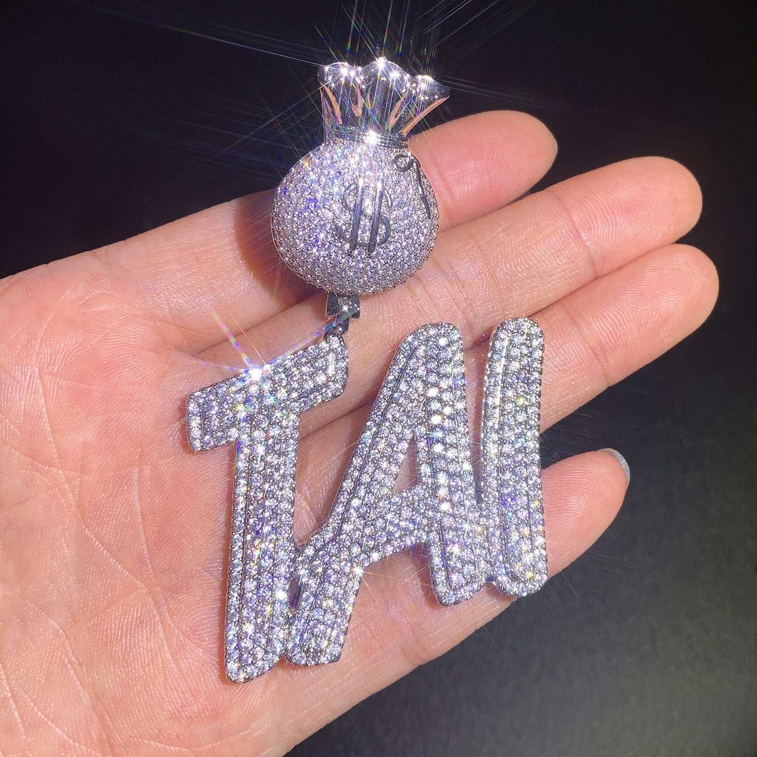 Dollar Sign Letter Chain | Hip Hop DIY Alphabet Pendant Trendy Fashion Necklace - CaratixJewelry