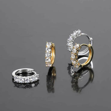 Five-Stone Micro-Pave Zircon Earrings with 18K Gold Plating for Men | Trendy Hip Hop Jewelry | Caratix Jewelry - CaratixJewelry