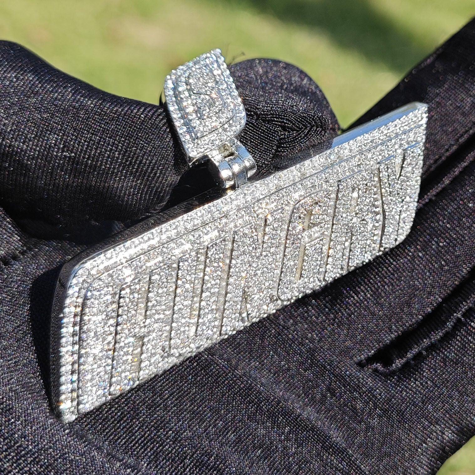 Huncry Letter Pendant Necklace | CZ Iced Out Hip Hop Streetwear Jewelry - CaratixJewelry