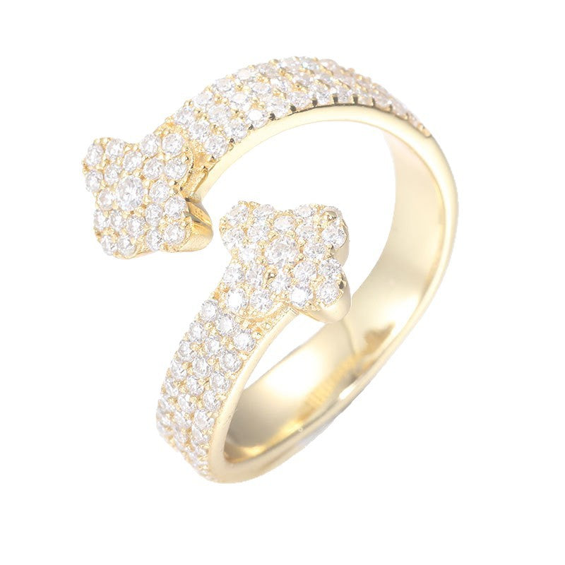 Adjustable Moissanite Men's Ring Iced Out Silver | Caratix