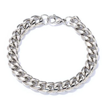 Lobster Clasp Cuban Link Bracelet with 18K Gold and Stainless Steel - CaratixJewelry