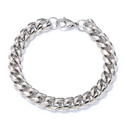 Rounded Cuban Chain Bracelet Stainless Steel Hip Hop Jewelry for Men | Caratix Jewelry - CaratixJewelry