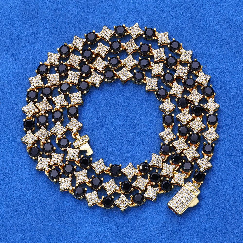 Custom 6mm 18K Gold Moissanite Star Chain | Men's High-End Hip Hop Bling | Caratix - CaratixJewelry