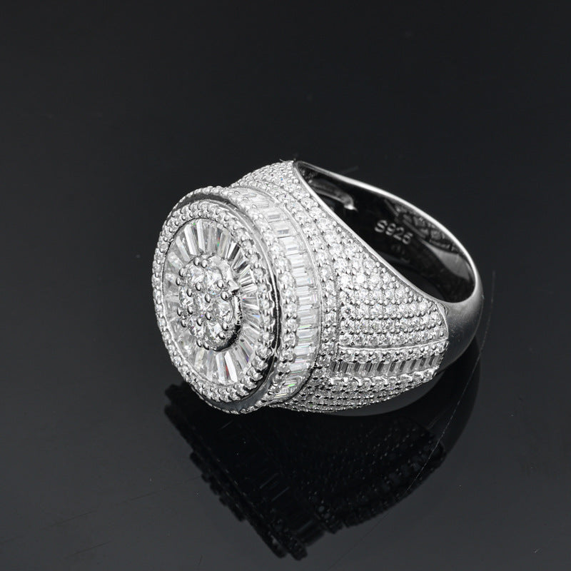 Unisex S925 Sterling Silver D-Color Moissanite Ring – Classic Trendy Fashion Band