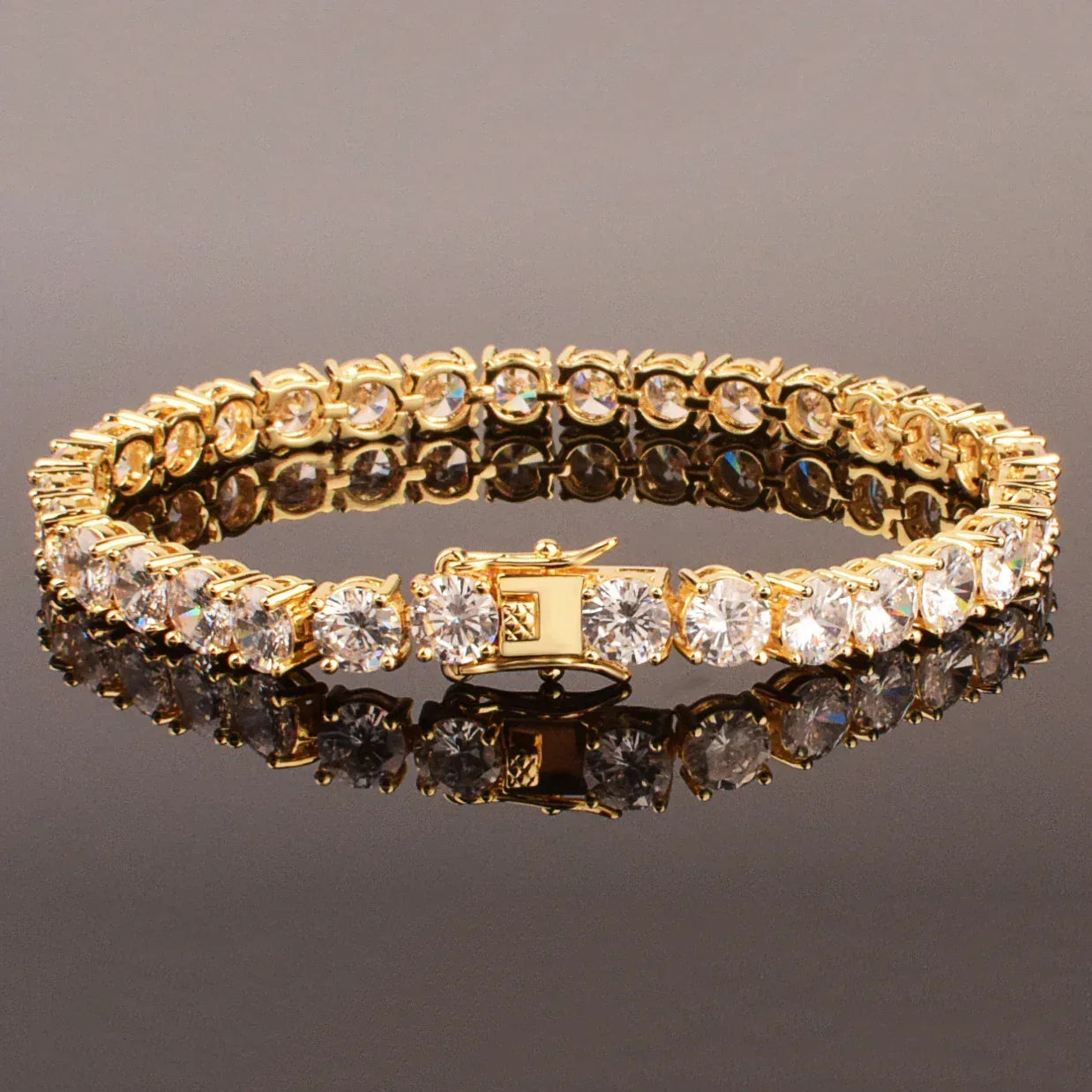 Tennis Chain Bracelet with Copper & Zircon | Trendy Single Row Hip Hop Jewelry | Caratix Jewelry - CaratixJewelry