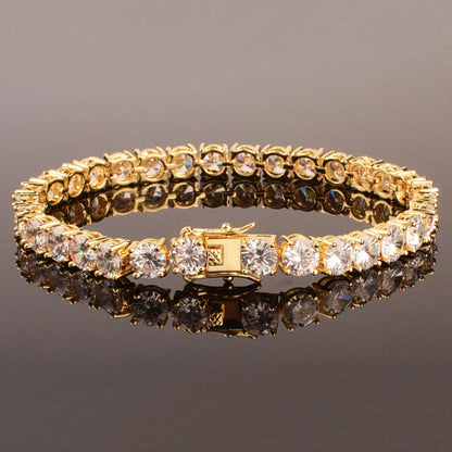 Tennis Chain Bracelet with Copper & Zircon | Trendy Single Row Hip Hop Jewelry | Caratix Jewelry - CaratixJewelry