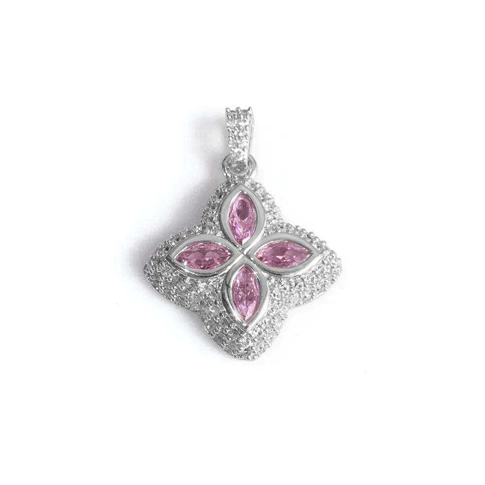 Colorful Four-Leaf Clover Pendant Necklace Full Zircon Hip Hop Jewelry for Men | Caratix Jewelry - CaratixJewelry