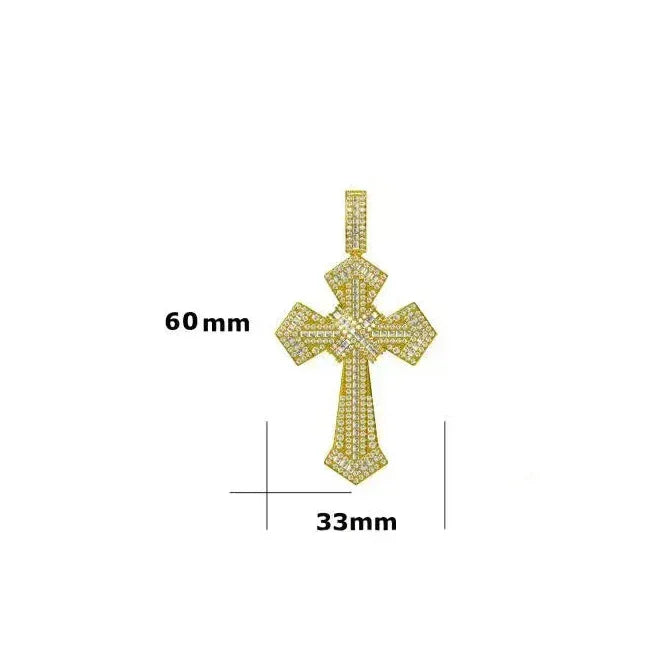 Iced Out Cross Pendant Necklace for Men – Hip Hop CZ - CaratixJewelry