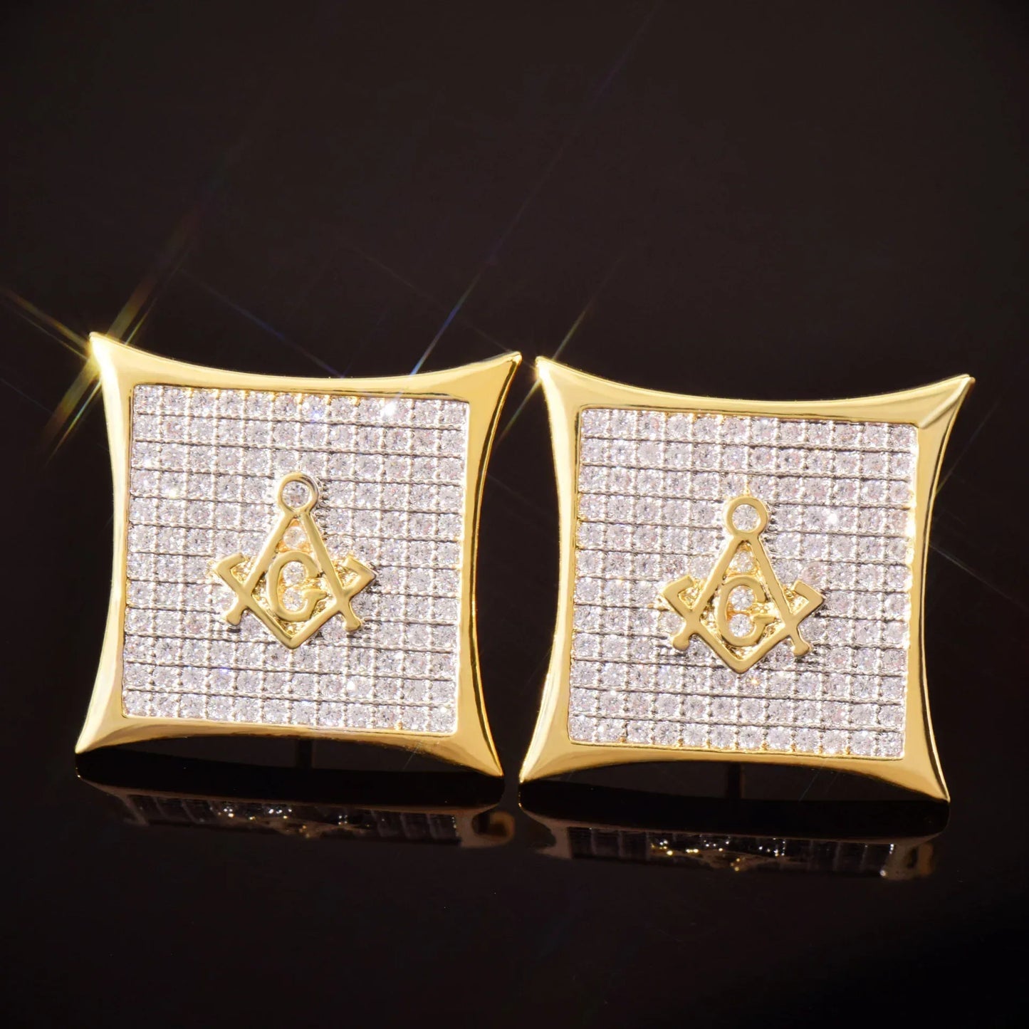 Small Round Iced Out Stud Earrings with Zircon | Creative & Trendy Hip Hop Jewelry | Caratix Jewelry - CaratixJewelry