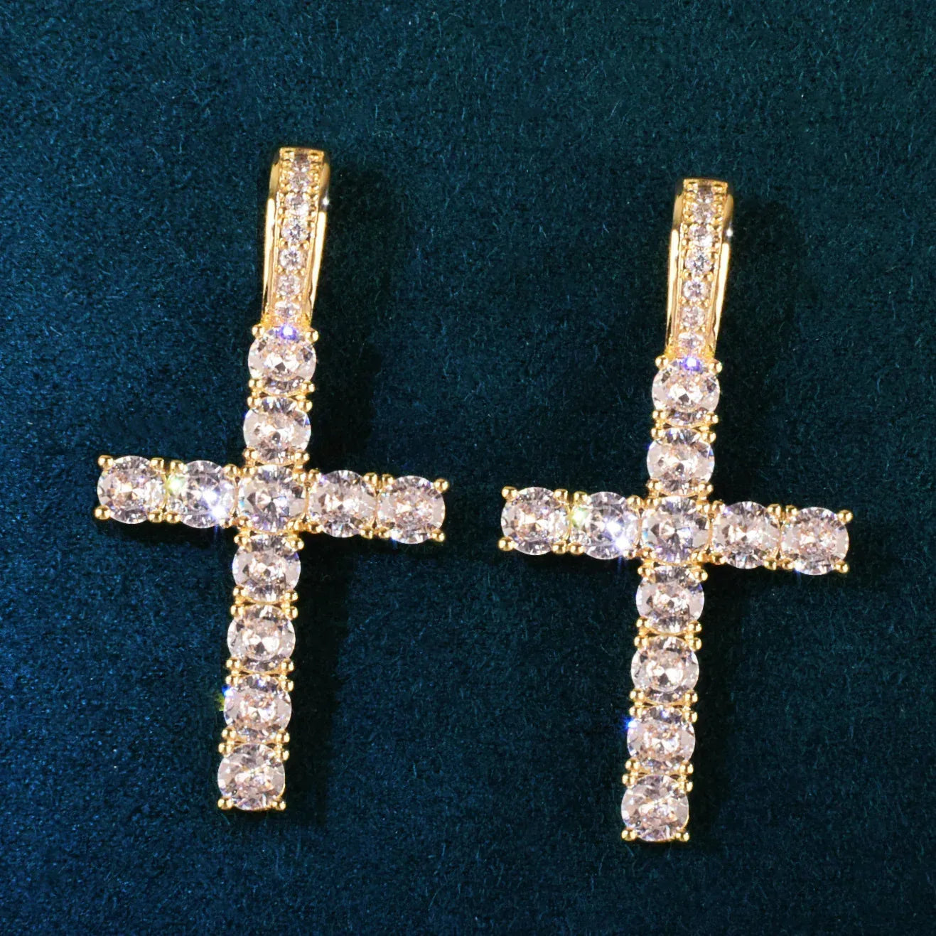 Claw-Set CZ Cross Pendant | Rock Nightclub Men’s Necklace - CaratixJewelry