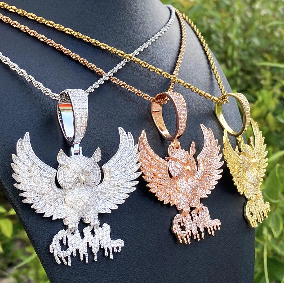 Vintage Eagle Spirit Pendant | Men's Retro Punk Necklace | Distressed Real Copper Hawk Charm - CaratixJewelry