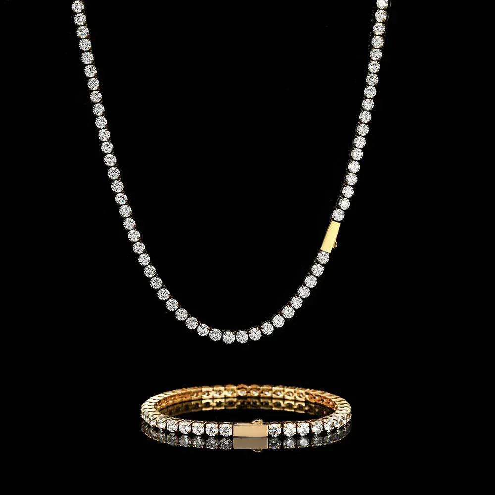 Custom Moissanite Stainless Steel Tennis Chain | Durable Men's & Women's Bling Jewelry | Caratix - CaratixJewelry