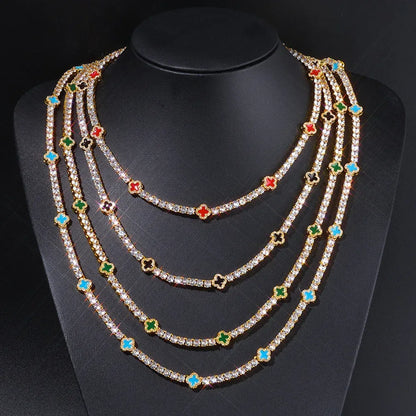 Gold Chain Tennis Necklace for Women – Zircon Iced Out Hip Hop Choker, High-End Rapper Style | Caratix Jewelry - CaratixJewelry