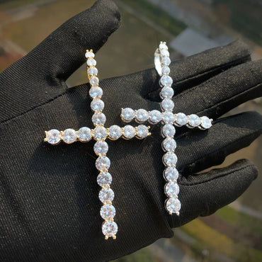 AAA CZ Cross Pendant Necklace | Men’s Hip Hop Streetwear Jewelry - CaratixJewelry