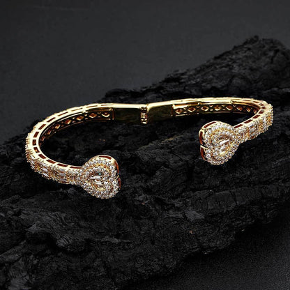 Heart-Shaped Zircon Stone Bracelet for Men | Punk Style Hip Hop Jewelry | Caratix Jewelry - CaratixJewelry