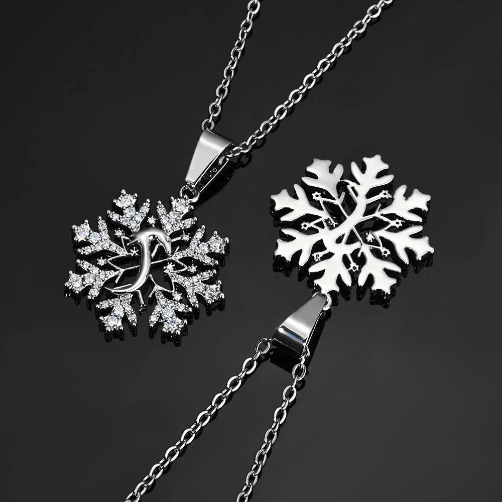 Snake Snowflake Pendant Necklace Zircon Hip Hop Jewelry | Caratix Jewelry - CaratixJewelry