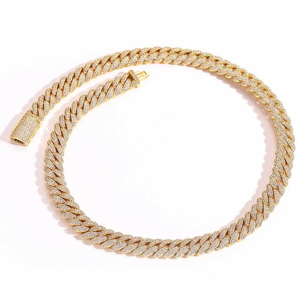 10mm Bubble Cuban Link Moissanite Chain for Men – S925 Sterling Silver Luxury Hip Hop Necklace - CaratixJewelry